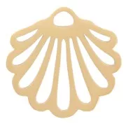 Breloque coquillage ajouré 14.5x15 mm - Acier inoxydable 304 Doré x1