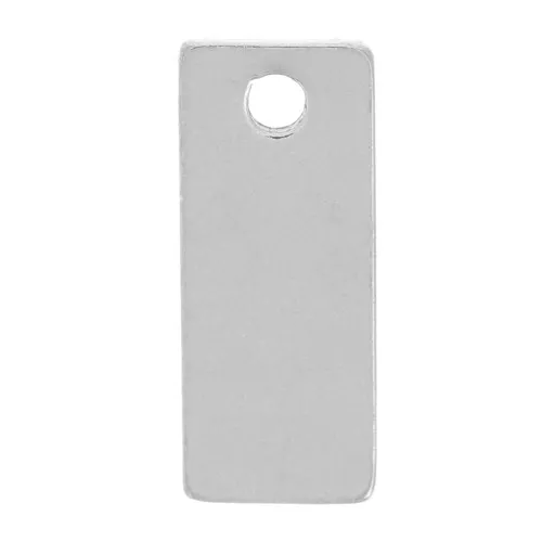 Breloque rectangle 12x5 mm - Acier inoxydable 304 x1