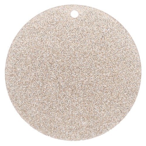 Pendentif rond 36 mm en plexiglas - Pailleté Doré x1
