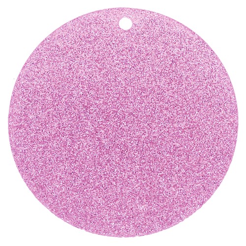 Pendentif rond 36 mm en plexiglas - Pailleté Violet Clair x1