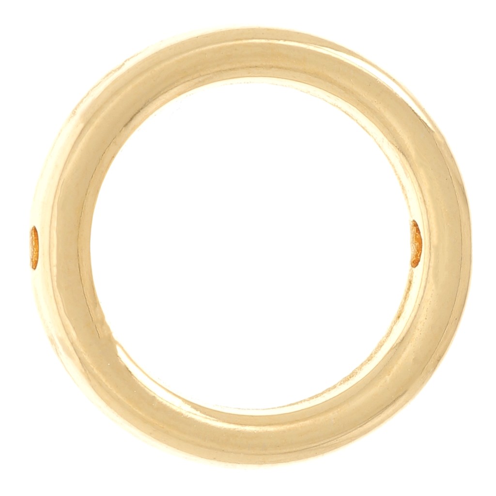 Collier Plaqué Or Jaune - Chaîne Fine Avec Pendentif Cercle évidé - 36-40 Cm