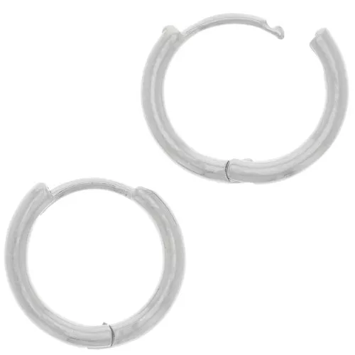 Dormeuses créoles rondes 16 mm à décorer - Placage Argent fin vieilli x2
