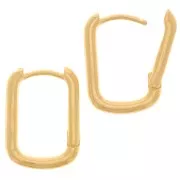 Dormeuses ovales 16x12 mm à décorer - Doré à l'or fin x2