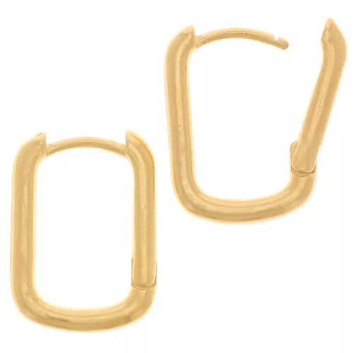 Dormeuses ovales 16x12 mm à décorer - Doré à l'or fin x2