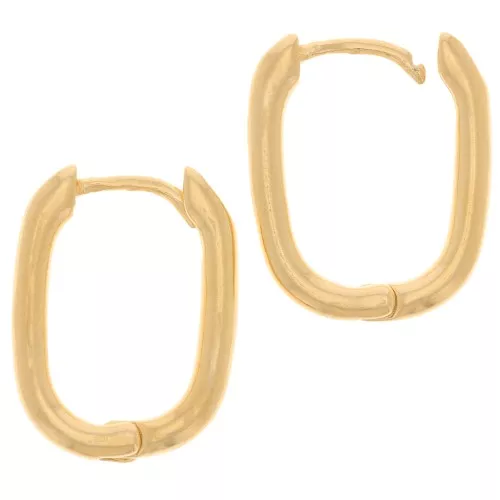 Dormeuses ovales 18x14 mm à décorer - Doré à l'or fin x2