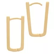 Créoles rectangle 21x11 mm à décorer - Doré à l'or fin x2