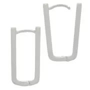 Créoles rectangle 21x11 mm à décorer - Placage Argent fin vieilli x2