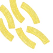 Perles tube incurvé en acrylique transparent 32x8 mm effet craquelé - Jaune x6|raw }}