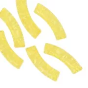 Jaune - Perles tube incurvé en acrylique transparent 32x8 mm effet craquelé - Jaune x6 Perles tube incurvé en acrylique transparent 32x8 mm effet craquelé - Jaune x6