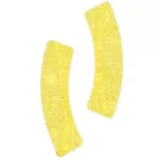 Perles tube incurvé en acrylique transparent 32x8 mm effet craquelé - Jaune x6