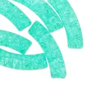 Vert Turquoise - Perles tube incurvé en acrylique transparent 32x8 mm effet craquelé - Vert turquoise x6 Perles tube incurvé en acrylique transparent 32x8 mm effet craquelé - Vert turquoise x6