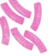 Fuchsia - Perles tube incurvé en acrylique transparent 32x8 mm effet craquelé - Fuchsia x6 Perles tube incurvé en acrylique transparent 32x8 mm effet craquelé - Fuchsia x6