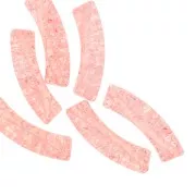 Saumon - Perles tube incurvé en acrylique transparent 32x8 mm effet craquelé - Saumon x6 Perles tube incurvé en acrylique transparent 32x8 mm effet craquelé - Saumon x6