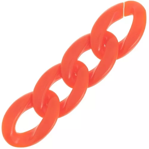 Maillon ovale torsadé en acrylique 29.5x20 mm - Orange x1