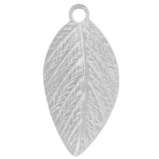 Breloques feuilles 15x7.5 mm - Placage Argent fin x10|raw }}