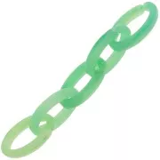 Maillon ovale en acrylique transparent 35x19 mm - Marbré Vert clair - Vert foncé
