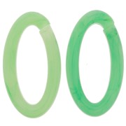 Maillon ovale en acrylique transparent 35x19 mm - Marbré Vert clair - Vert foncé