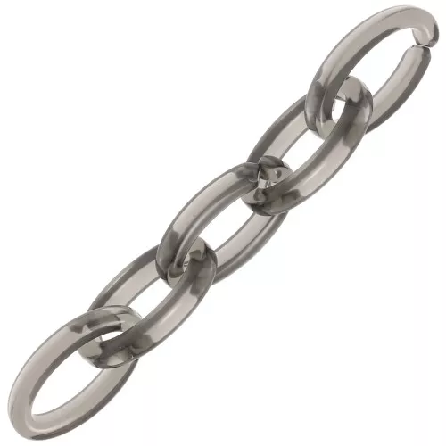 Maillon ovale en acrylique transparent 35x19 mm - Gris x1