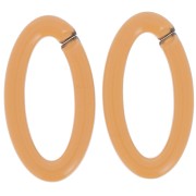 Maillon ovale en acrylique transparent 35x19 mm - Cognac x1