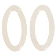 Maillon ovale en acrylique transparent 35x19 mm - Ecru x1