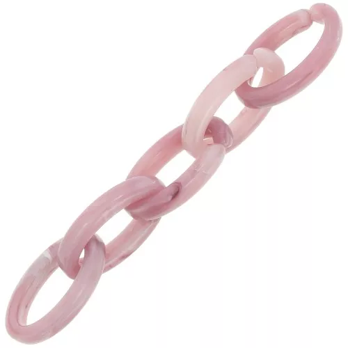 Maillon ovale en acrylique 35x19 mm - Marbré Framboise x1