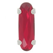 Cristal serti Aurora A4161 Long Classical Oval 15x5 mm - Rhodié - Ruby x1|raw }}