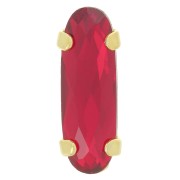 Cristal serti Aurora A4161 Long Classical Oval 15x5 mm - Doré - Ruby x1