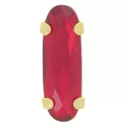 Cristal serti Aurora A4161 Long Classical Oval 15x5 mm - Doré - Ruby x1