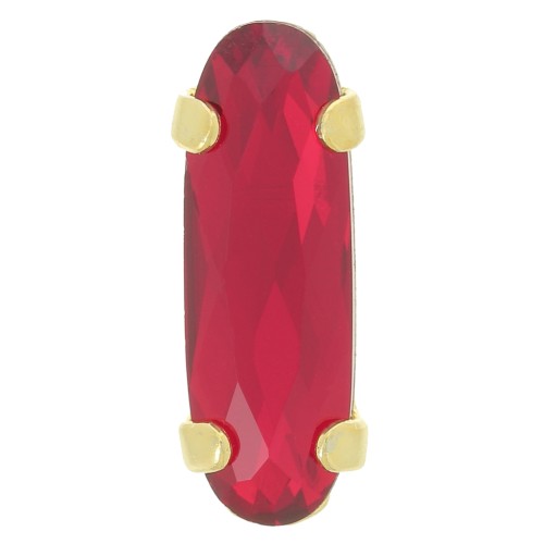 Cristal serti Aurora A4161 Long Classical Oval 15x5 mm - Doré - Ruby x1