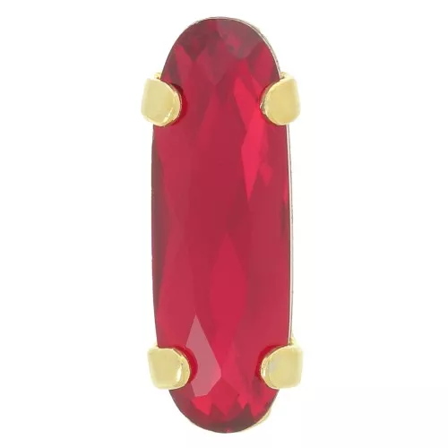Cristal serti Aurora A4161 Long Classical Oval 15x5 mm - Doré - Ruby x1