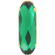 Cristal serti Aurora A4161 Long Classical Oval 21x7 mm - Doré - Emerald x1