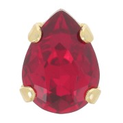 Cristal serti Aurora A4320 Drop 8x6 mm - Doré - Ruby x1