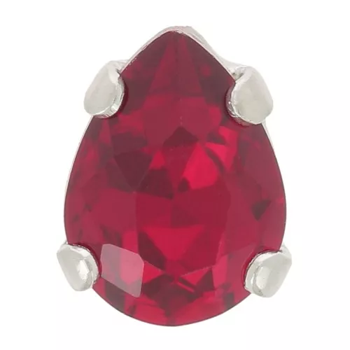 Cristal serti Aurora A4320 Drop 8x6 mm - Rhodié - Ruby x1