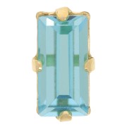 Cristal serti Aurora A4500 Baguette 10x5 mm - Doré - Aquamarine x1|raw }}