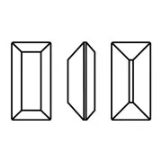 Cristal serti Aurora A4500 Baguette 10x5 mm - Doré - Aquamarine x1