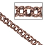 Chaîne maille forçat double anneaux 3 mm cuivré vieilli x1m|raw }}
