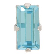 Cristal serti Aurora A4500 Baguette 10x5 mm - Rhodié - Aquamarine x1