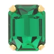 Cristal serti Aurora A4610 Step Cut Octagon 10x8 mm - Doré - Emerald x1