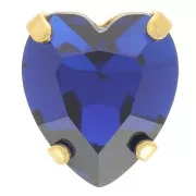 Cristal serti Aurora Coeur A4831 Antique Heart 11x10 mm - Doré - Capri Blue x1