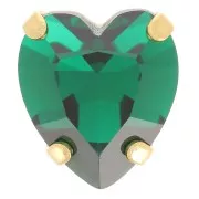 Cristal serti Aurora Coeur A4831 Antique Heart 11x10 mm - Doré - Emerald x1