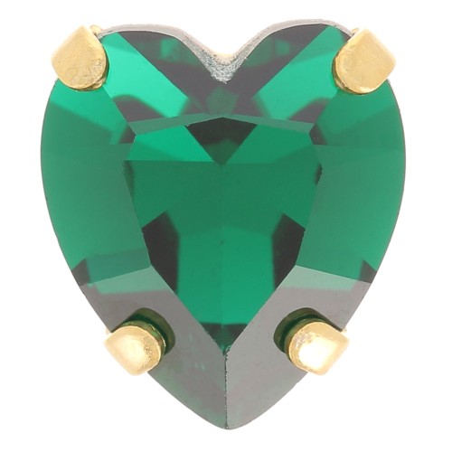 Cristal serti Aurora Coeur A4831 Antique Heart 11x10 mm - Doré - Emerald x1