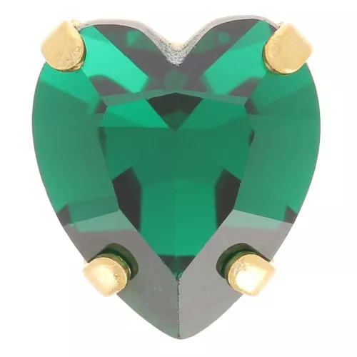 Cristal serti Aurora Coeur A4831 Antique Heart 11x10 mm - Doré - Emerald x1