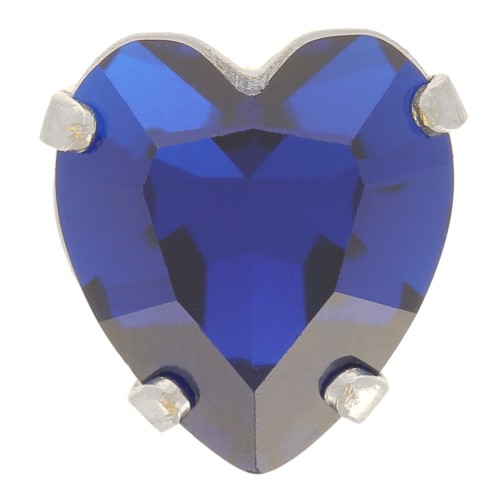 Cristal serti Aurora Coeur A4831 Antique Heart 11x10 mm - Rhodié - Capri Blue x1