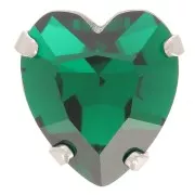Cristal serti Aurora Coeur A4831 Antique Heart 11x10 mm - Rhodié - Emerald x1