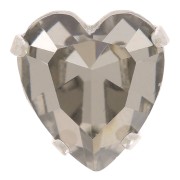 Cristal serti Aurora Coeur A4831 Antique Heart 11x10 mm - Rhodié - Black Diamond