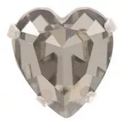 Cristal serti Aurora Coeur A4831 Antique Heart 11x10 mm - Rhodié - Black Diamond