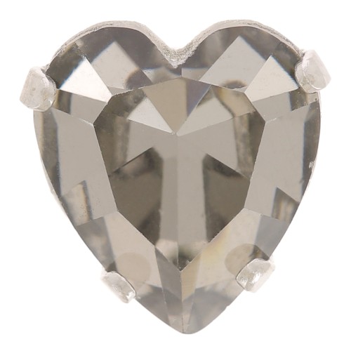 Cristal serti Aurora Coeur A4831 Antique Heart 11x10 mm - Rhodié - Black Diamond