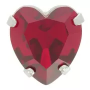 Cristal serti Aurora Coeur A4831 Antique Heart 11x10 mm - Rhodié - Ruby x1