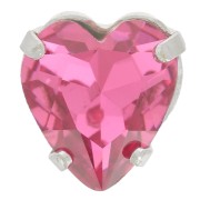 Cristal serti Aurora Coeur A4831 Antique Heart 11x10 mm - Rhodié - Rose x1