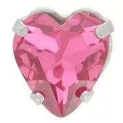 Cristal serti Aurora Coeur A4831 Antique Heart 11x10 mm - Rhodié - Rose x1